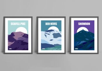Three Peaks Challenge Retro Art Prints, 2 of 7