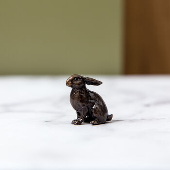 Miniature Bronze Rabbit Sculpture 8th Anniversary Gift, 7 of 12