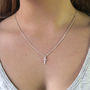 Mini Sterling Silver Cross Necklace, thumbnail 6 of 6