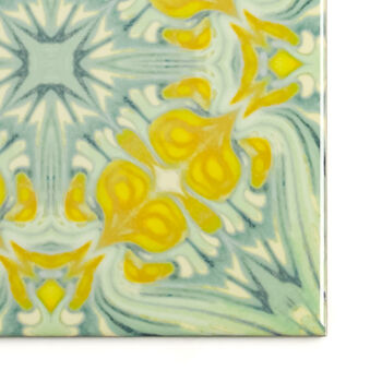 Yellow Green Botanical Ceramic Tile, 3 of 9