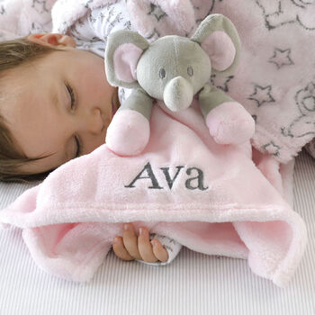 Personalised Dusty Pink Cable Blanket And Comforter Set, 10 of 12