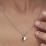 Initial Heart Pendant Necklace In Silver, thumbnail 4 of 6