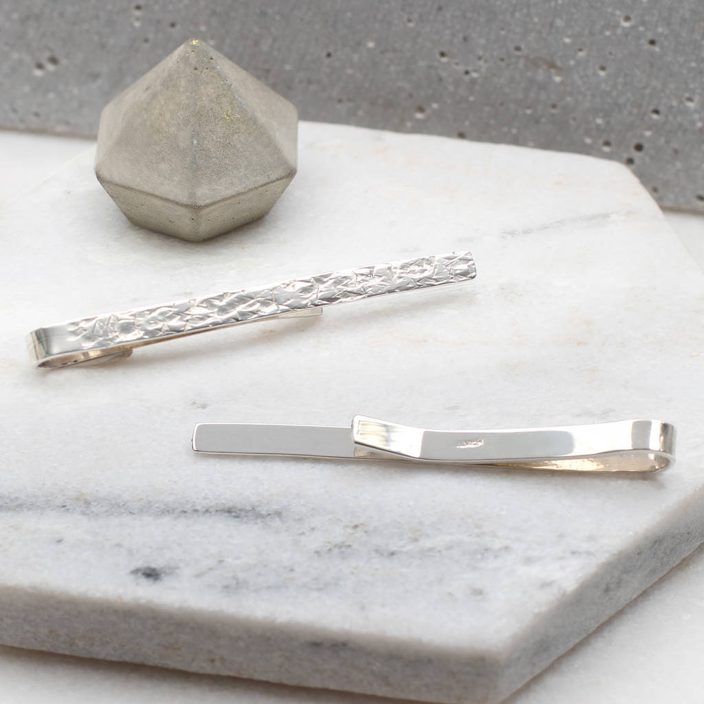 personalised sterling silver tie clip