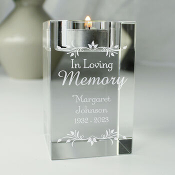 Personalised 'In Loving Memory' Tea Light Holder, 3 of 5