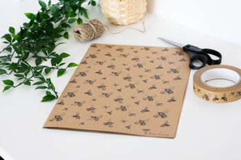 Kraft Wrapping Paper With Bee Design, 2 of 4