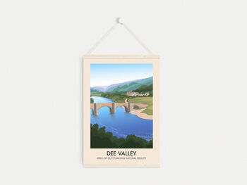 Dee Valley Aonb Travel Poster Art Print, 6 of 8