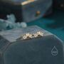 Sterling Silver Hydrangea Flower Bouquet Cz Huggie Hoop Earrings, thumbnail 5 of 11