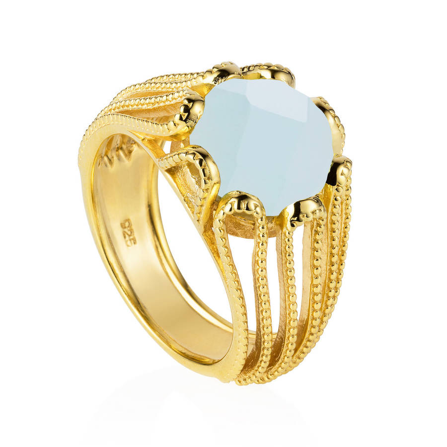 Gold Vermeil Cocktail Ring Alessia By NEOLA | notonthehighstreet.com