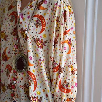 Celestial Moon And Stars Print Button Down Shirt, 2 of 4