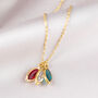 Gold Plated Family Birthstone Marquise Charm Necklace, thumbnail 5 of 10