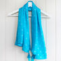 Turquoise Luxury Silk Hand Tie Dyed Scarf, thumbnail 2 of 6
