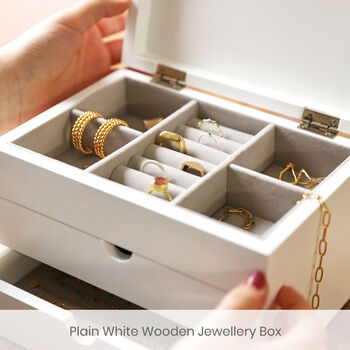 Personalised Wildflower White Jewellery Box, 5 of 6