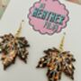Maple Leaf Glitter Earrings, thumbnail 3 of 4