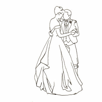 Personalised Wedding Dance Drawing By Love Lines | notonthehighstreet.com