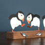 Trio Puffin Party Freestanding Decoration, thumbnail 2 of 3