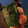 Rolltop Backpack Green Recycled Nylon, thumbnail 2 of 7