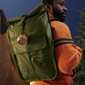 Rolltop Backpack Green Recycled Nylon, 2 of 7