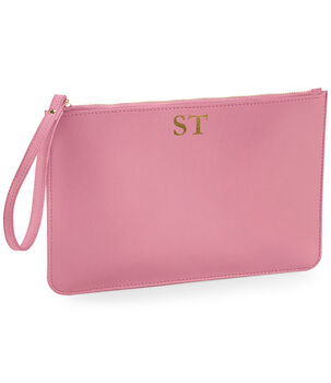 Personalised Monogram Faux Leather Flat Pouch, 5 of 12
