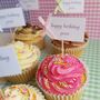 Set Of 10 Personalised Birthday Rainbow Cupcake Toppers, thumbnail 2 of 5