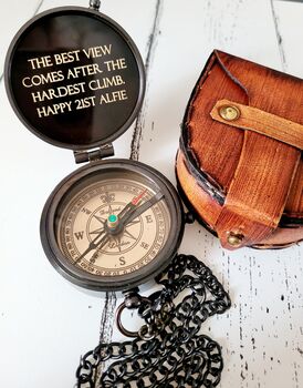Solid Brass Personalised Compass, 3 of 3