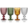 Set Of Four Embossed Coloured Wine Goblets, thumbnail 2 of 8