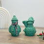 Green Snowman Christmas Decoration Candle, thumbnail 1 of 8