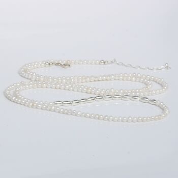 Long Pearl And Sterling Silver Necklace, 4 of 7