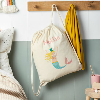 Personalised Mermaid Cotton Nursery Bag, 3 of 6
