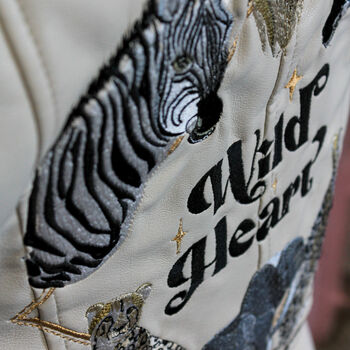 African Safari Wild Heart Bride Leather Jacket, 4 of 10