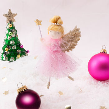 Pink Sugarplum Angel Hanging Decoration, 2 of 3