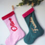 Personalised Cotton And Velvet Christmas Stocking, thumbnail 6 of 6