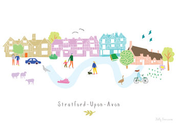 Stratford Upon Avon Skyline Cityscape Art Print, 3 of 3