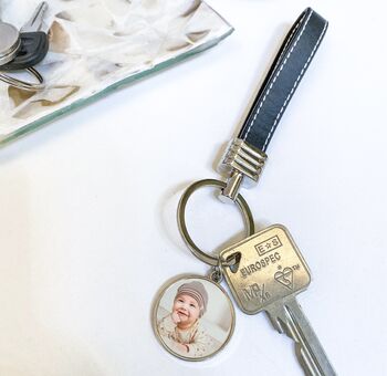 Personalised Photograph Faux Leather Strap And Key Ring, 2 of 8