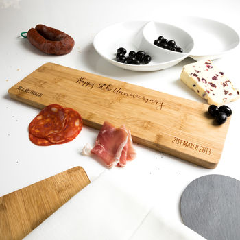 Personalised 5th Anniversary Wood Gift Serving Board, 5 of 5