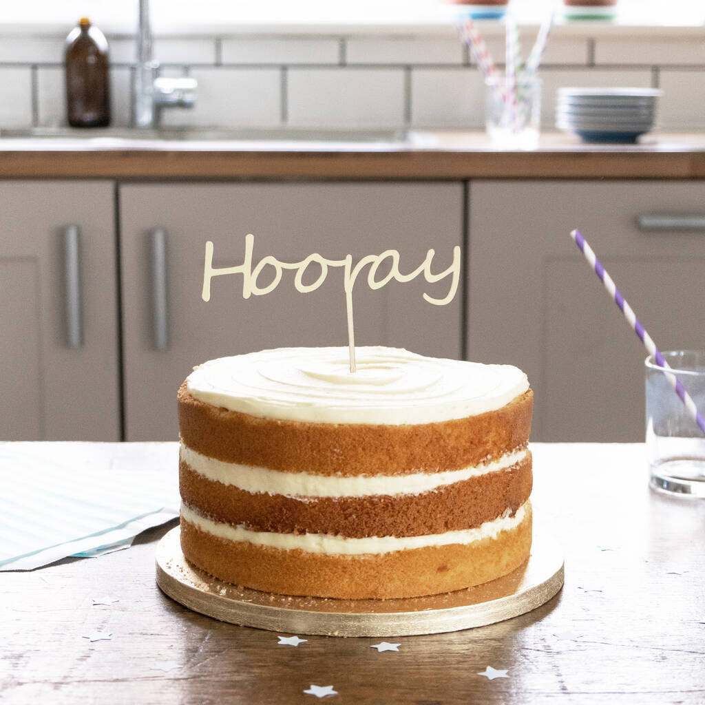 Hooray Yellow Cake Topper By Suzi Mclaughlin