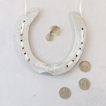 Personalised Blush Lace Lucky Wedding Horseshoe, 12 of 12