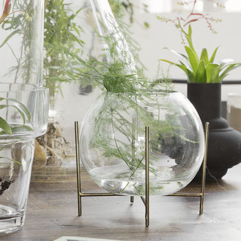 Terrarium Style Vase With Brass Stand, 2 of 5
