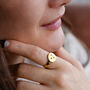 Solid 9ct Gold Family Birthstone Textured Signet Ring, thumbnail 2 of 8