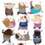 Personalised Guinea Pig Aerobic Family And Friends Print, thumbnail 2 of 2