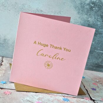 Personalised Gold Foiled Thank You Card, 3 of 4