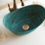 Verdigris Green Patina Solid Copper Sink – Handmade Vessel Basin For Kitchen And Bathroom, thumbnail 4 of 12