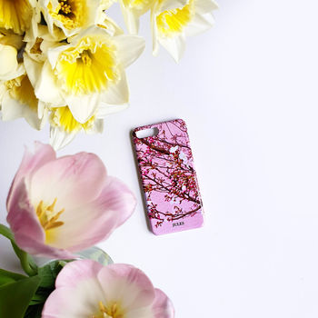 Pink Blossom Print Personalised Phone Case, 5 of 6