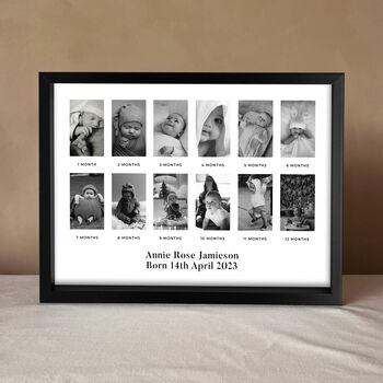 Personalised Baby's First Year Birthday Photo Frame, 2 of 4