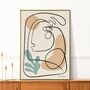 ‘Femme’ Boho Line Drawing Face Print, thumbnail 1 of 8