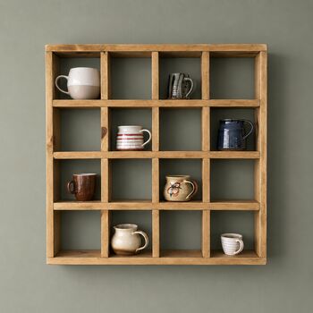 Handcrafted Solid Wooden Cup And Mug Display Shelf, 3 of 7
