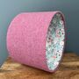 Hilda Clover Pink Tweed Floral Lined Drum Lampshades, thumbnail 4 of 11