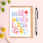 Hello Little Girl New Baby Card, thumbnail 1 of 6