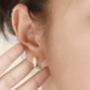 Triple Cz Sunburst Huggie Hoop Earrings, thumbnail 2 of 6
