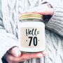 Hello Seventy 70th Birthday Scented Soy Candle, thumbnail 2 of 8