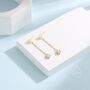Clear Cz Dangle Chain Stud Drop Earrings, thumbnail 7 of 12